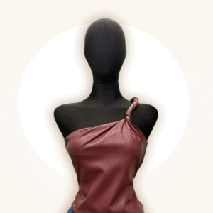 Burgundy One-Shoulder Twisted Strap Top