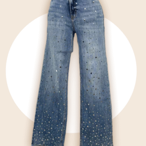 Stardust Rhinestone Asymmetrical Jeans