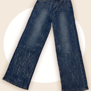 Pinstripe Embellished Denim