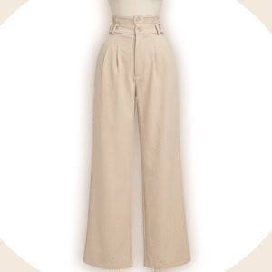 High-Waist Pleated Trouser in Sand