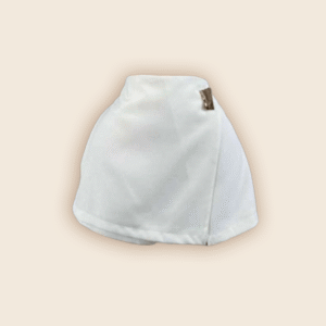 Ivory Wrap-Front Mini Skirt
