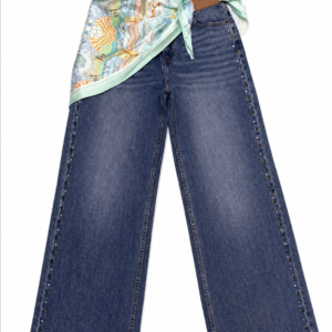 Wide-Leg Jeans with Scarf DetailWide-Leg Scarf - M