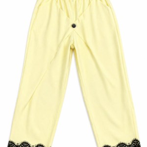 Pale Pink Wide-Leg Pants with Polka Dot Belt