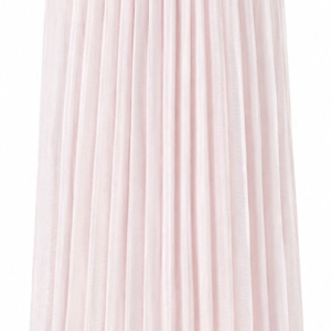 Pale Pink High-Waisted Pleated Maxi Skirt