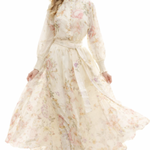 Long-Sleeve Floral Maxi Dress