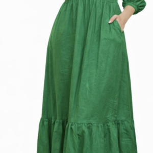Serene Green V-Neck Maxi Dress