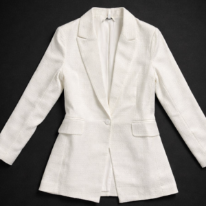 Sophisticated Textured White Blazer