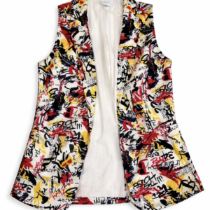 Graffiti Print Tailored Vest