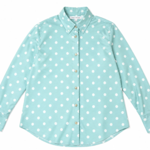 Blue & White Polka Dot Long-Sleeve Shirt