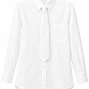 White Button-Up Shirt with Matching Tie