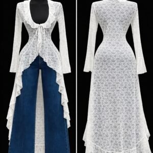 Amy White Lace Open-Front Cardigan