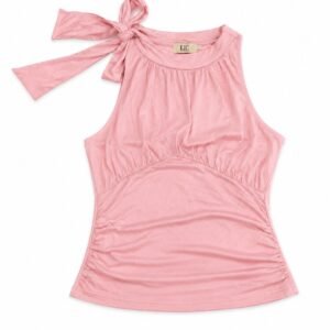 Pink Strap Top with Bow Detail