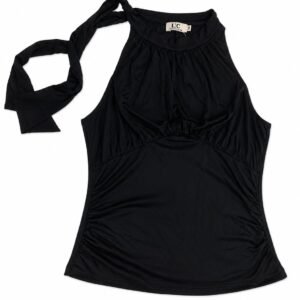 Black Strap Top with Bow Detail