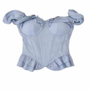 Sky Blue Off-Shoulder Corset Top