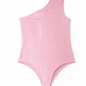Pink One-Shoulder Bodysuit