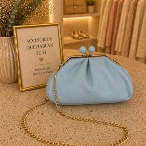 Pastel Blue Cloud Pouch with Chain