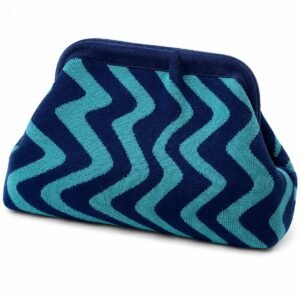 Blue Wave Textured Cosmetic Clutch