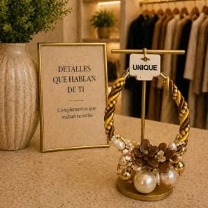 Rigid Gold Collar Necklace with Pearl Cluster