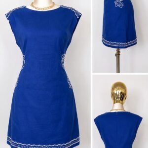 Embroidered Linen Mini Dress