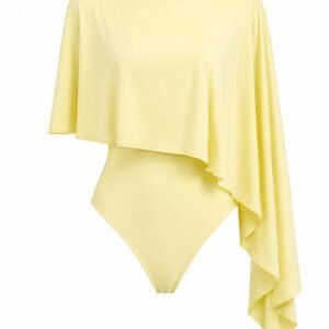 Asymmetrical Cape Overlay Bodysuit