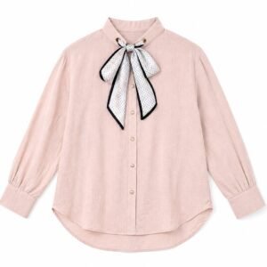 Long Sleeve Bow-Tie Collar Blouse