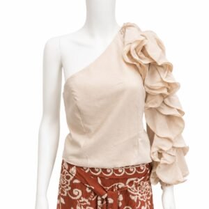 One-Shoulder Ruffle Sleeve Top