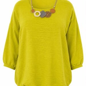 Textured Casual Top with Necklace