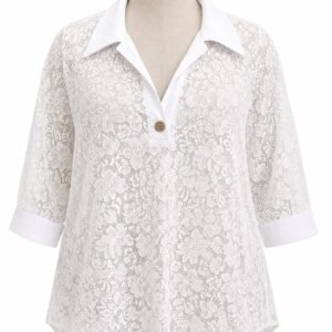 White Floral Lace Blouse