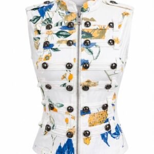 Floral Print Military Vest